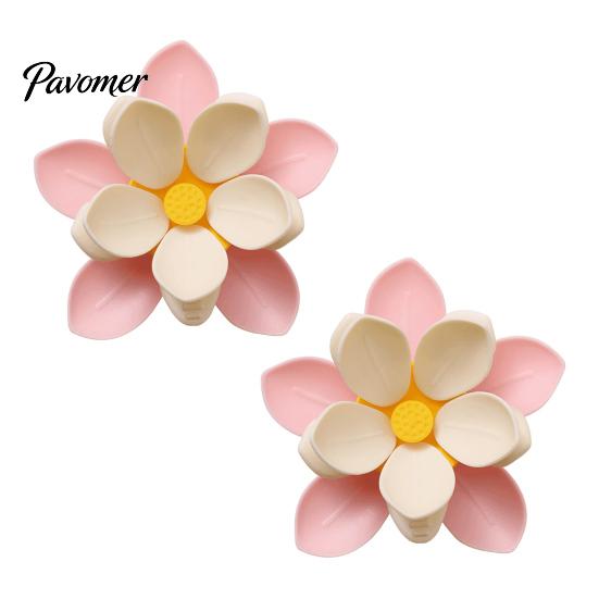 Floral Fridge Magnet Clip 2PCS Lotus Blossom Sealing Clips, Magnetic Refrigerator Bag Multi-petal Moisture-Proof Storage for Kitchen Snack