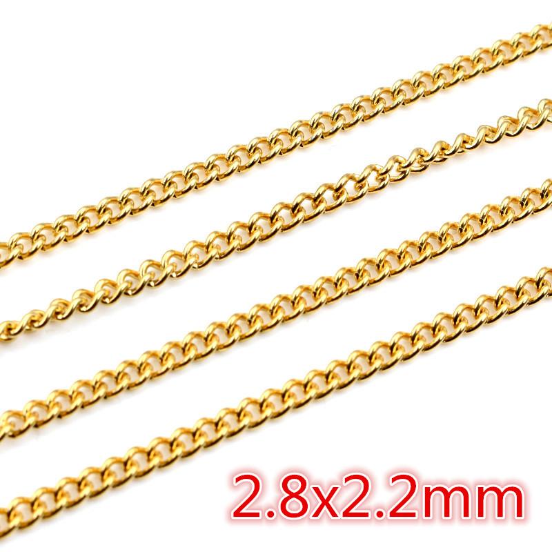 5 Meters/Lot Never Fade Stainless Steel Gold Plated Necklace Chains For DIY Jewelry Findings Making Materials Handmade Supplies