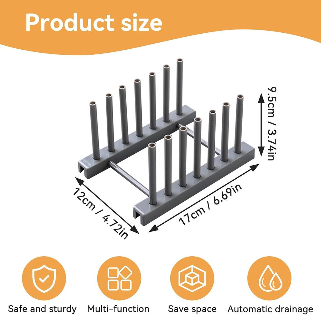 2 PCS Plate Rack Organizer for Cabinet – Plastic Stand for Plates, Bowls, Trays & Bakeware, Keeps Items Dry