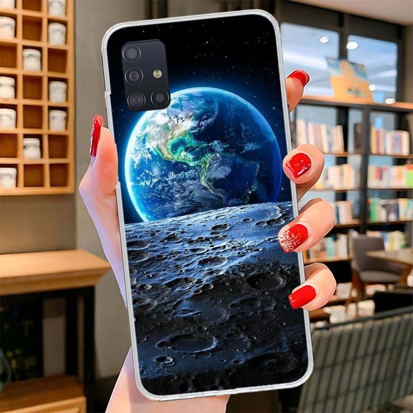 Erdsterne Weltraum Abdeckung Handyhülle Für Samsung Galaxy A12 A22 A32 A52 A72 A02S Handyhülle Note 20 Ultra 10 S10 Plus A51 A71 A50S