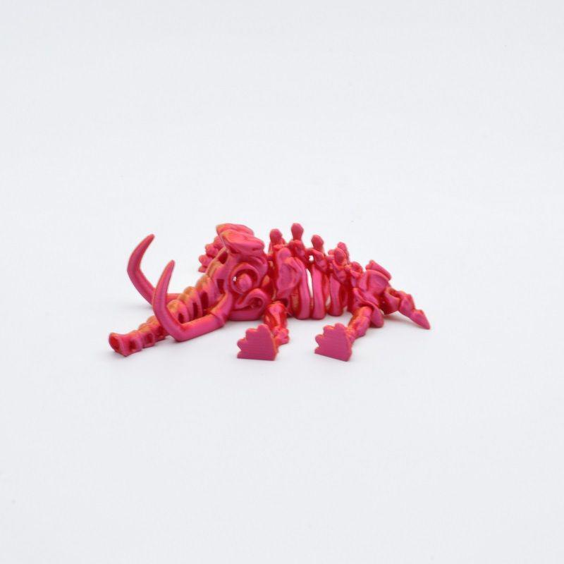 3D Printed Adorable Movable Mammoth Cartoon Skeleton Toy