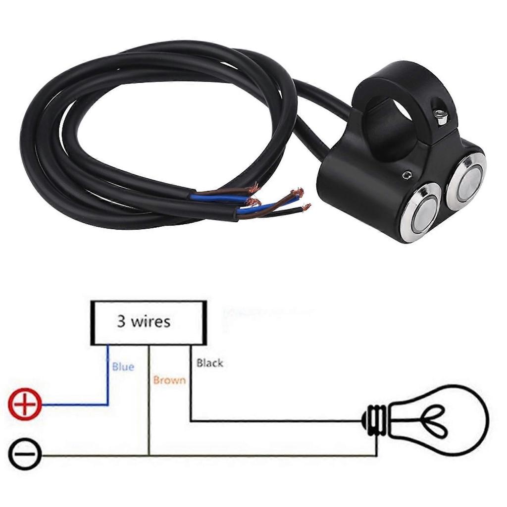 Interruttore Manubrio Moto 7/8" 22mm Fari Freni Luci Nebbia ON/OFF Tipo B con Indicatore