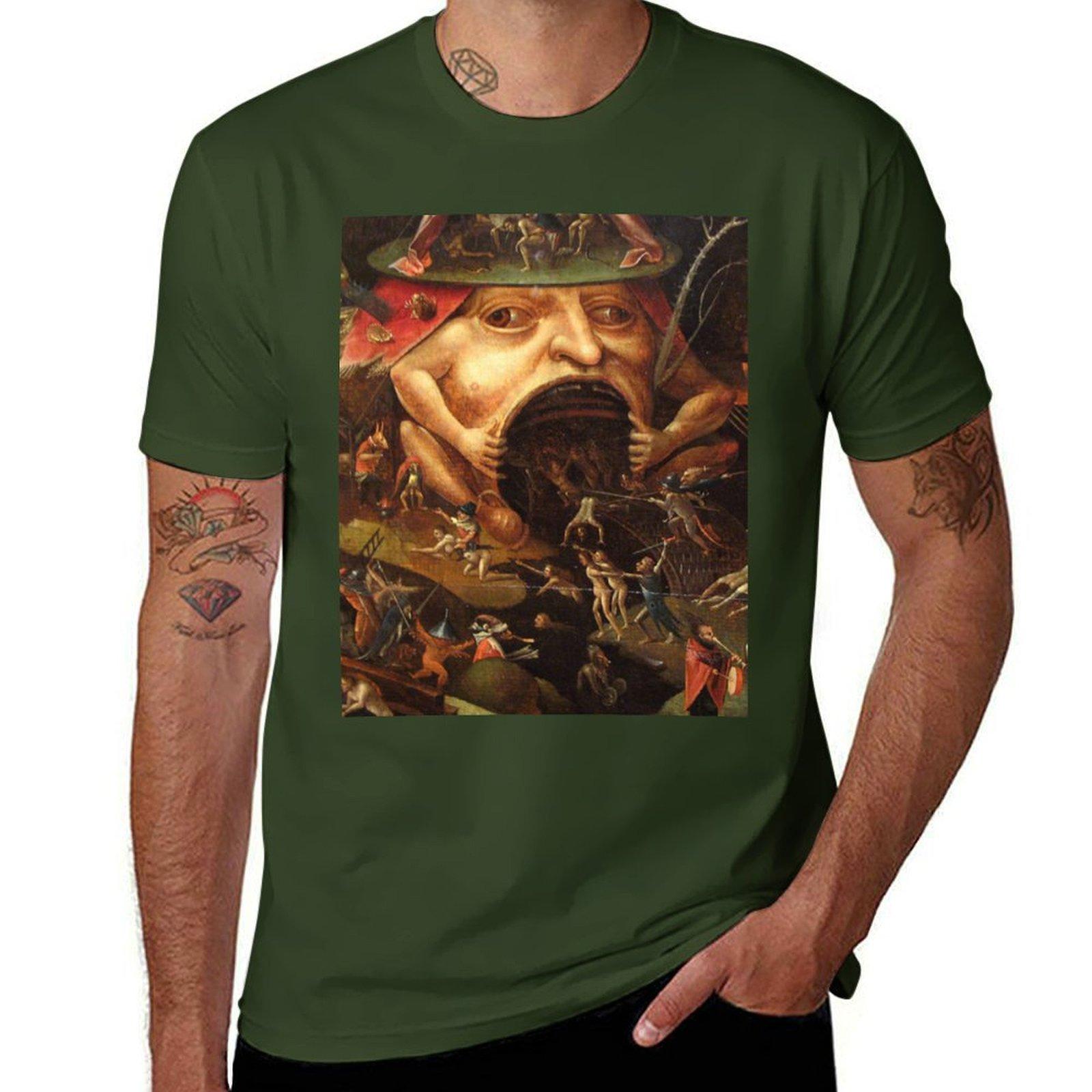 Insight Into Hell 3 By Hieronymus Bosch T-Shirt Customs Shirts Graphic Tees Korean Fashion Plain unisexs Graphic T-shirts S разноцветный