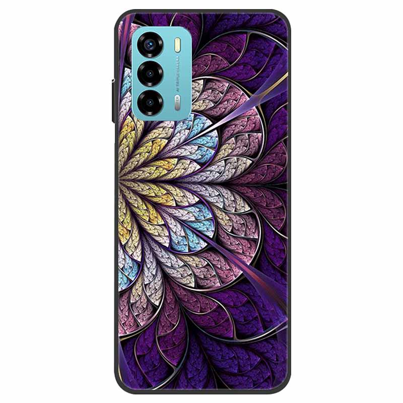 Custodia per ZTE Blade V40 Vita Fiore Marmo Nero Paraurti Morbido TPU Silicone Cover per ZTE V 40 Vita / Blade V40 Vita Custodie per Telefono