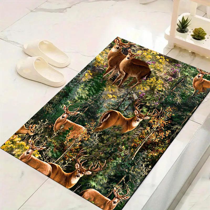 Deer Hunting Carpet Rug for Living Room Bedroom Home Sofa Decoration,Kids play Non-slip Floor Mat
