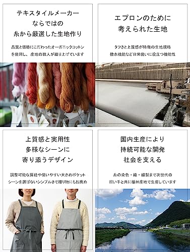 [HaTaKaKe] Organic Cotton Apron (Dark Pistachio)