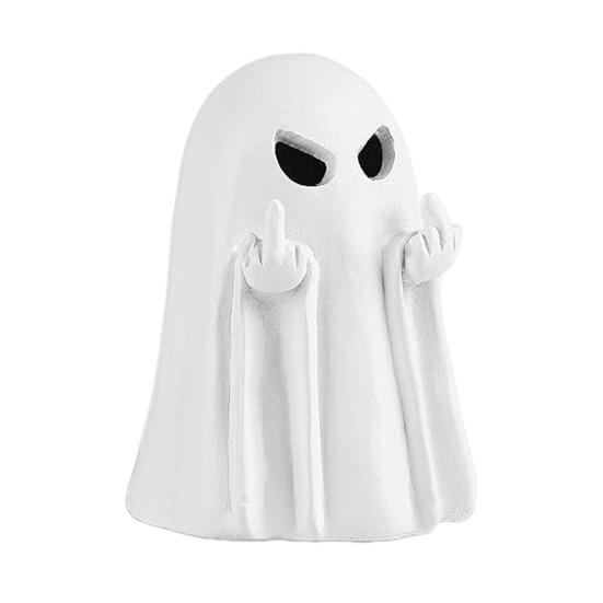 

Хэллоуин Фигурка Призрака Смола Жуткая Статуэтка Призрака с Пальцем Маленький Белый Призрак Настольный 1pc B