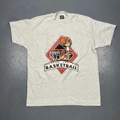 Vintage 90er Beyond The Rim Basketball Grau T-Shirt Herren Größe XL Single Stitch