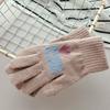 New autumn and winter warm imitation cashmere five-finger cold-proof sports women's cute warm cartoon gloves