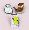 Charming Animal Brooch - Fun Little Bird & Otter Cartoon Badge for Clothing Accessories