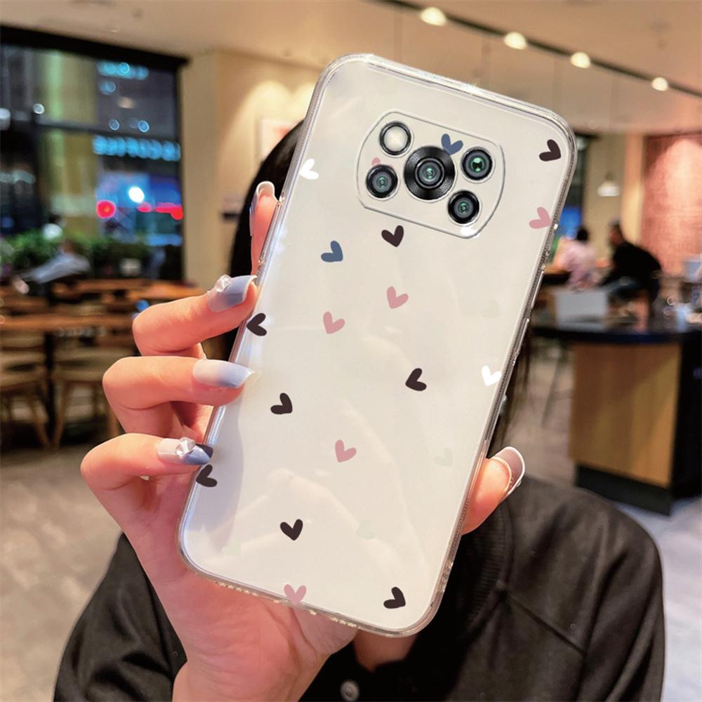 Cute Heart Love Transparent Clear Non-Yellowing Phone Case For Xiaomi Poco X3 Pro NFC Cover Silicone for Pocox3 Poco X3 6.67"