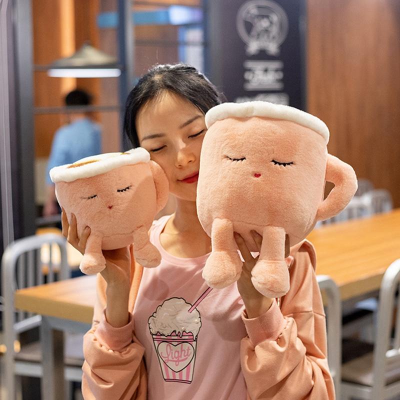 Neu 20/30CM Cartoon Bubble Tea Tasse Latte Form Kissen Plüschtiere Realistisches Kaffee Gefülltes Weiches Rückenkissen Baby Lustige Geschenke