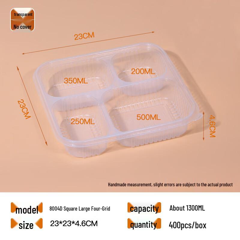 Ally Disposable 4-Compartment Lunch Box