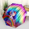 1pc Hello Kitty Bridge Automatic Opening/Closing Umbrella - Portable Folding Design, 8-Rib Iron Frame Outdoor Umbrella, Festive Gift for Fans, Travele