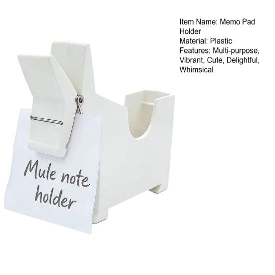 Horse Memo Pad Dispenser Desktop Plastic Standing Horse Note Pad Clip Multi-Purpose Business Card Box for School Office Home