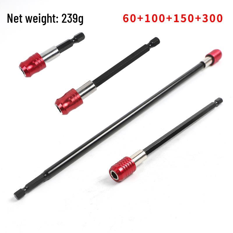 Red Hex Shank 300mm Quick-Release Self-Locking Screwdriver Bit Extension Rod