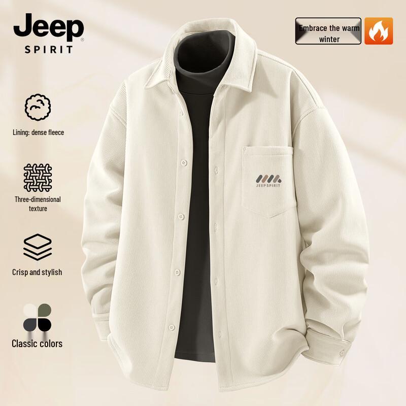 JEEP SPIRIT Men s Fleece-Lined Corduroy Shirt XL