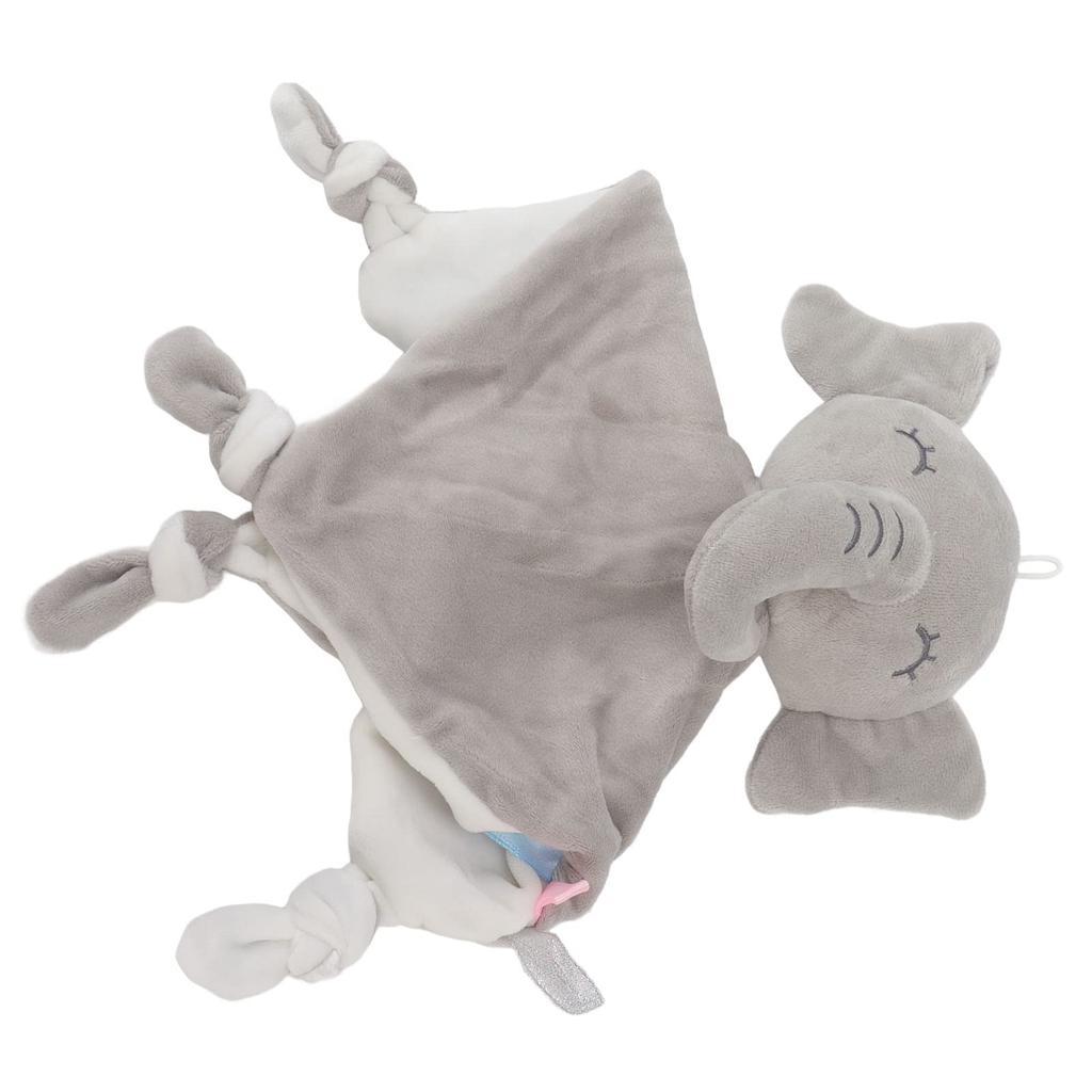 Ongwan Baby Bath Towel, Baby Pacifier Towel, Plush Cartoon Doll, Infant Burp Cloth Handkerchief, for Babies 3 Months and Up (Elephant)