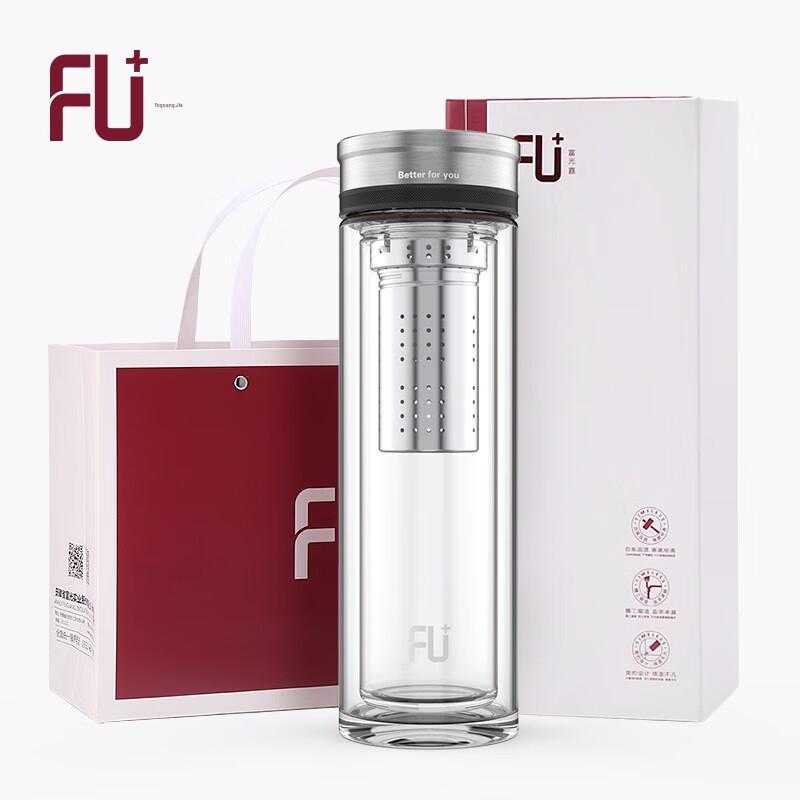 FUGUANG FU+ Gang Series Textured Double Wall Glass Mug