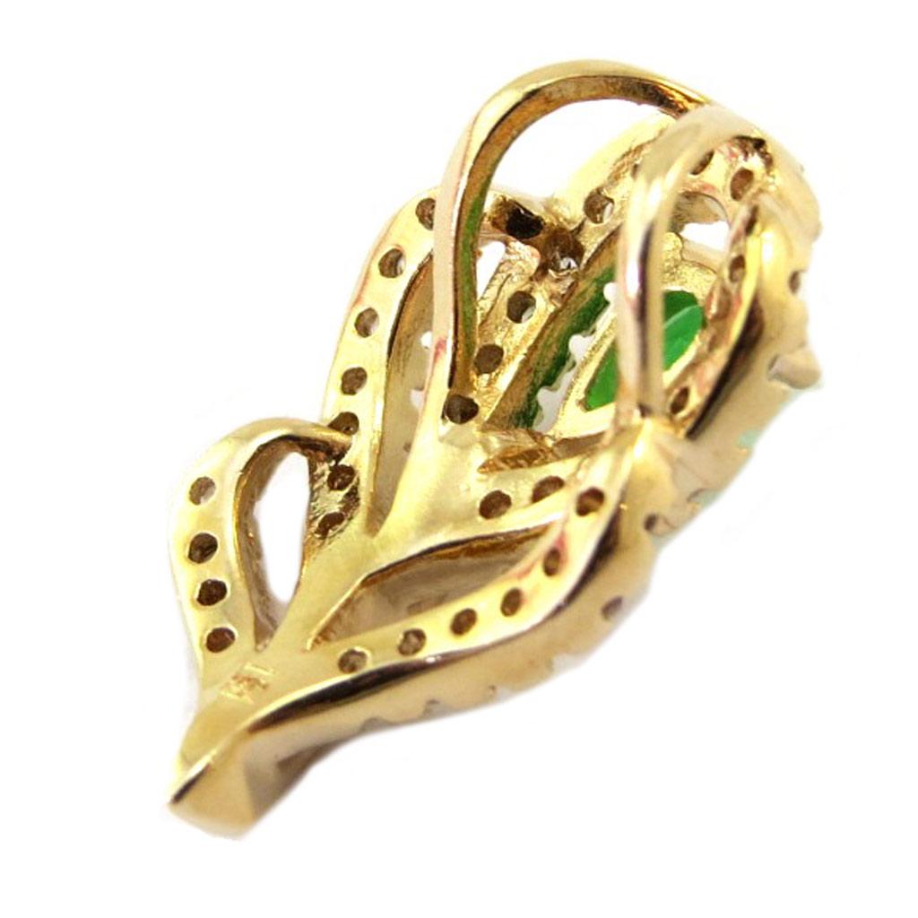 Les Trésors De Lily [P2313] - Gold Plated Pendant 'Flora' Golden Green - 15x10 Mm