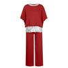 Women’s Two Piece Chiffon Pant Suit with Sequin Trim for Special Occasions Evening Formal Outfits Mother of the Bride