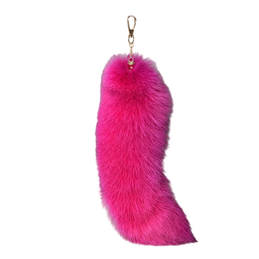 Fluffy Faux Fur Fox Tail Keychain Elegant Keyrings Charm with Foxes Tail Pendant Fashionable Keychain Decorations