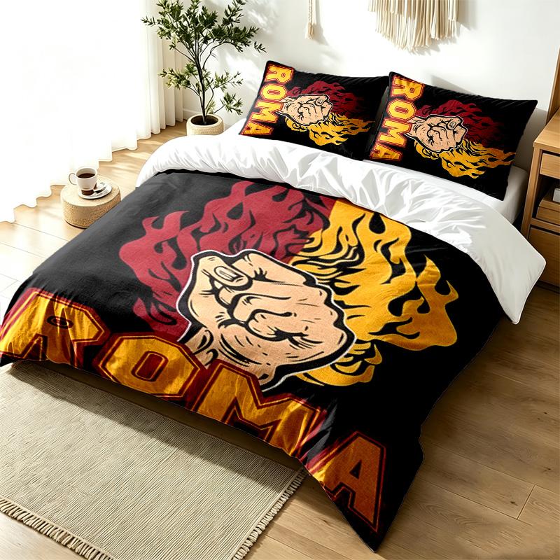 A.S. Roma 3-teiliges Bettwäsche-Set Einfaches Modernes Bettwäsche-Set Knitterfest Weicher Stoff Ganzjahresnutzung ein perfektes Geschenk