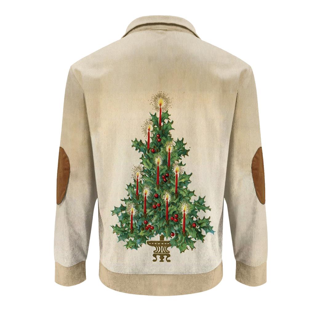 Estampa de Natal 3 botões - Moletom masculino com gola alta, moletom casual para atividades ao ar livre com fivela