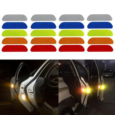 4pcs Rear Universal Auto Car Door Stickers Warning Mark Safety Reflective Tape