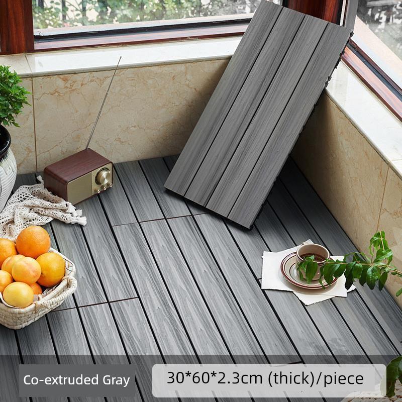 Outdoor Interlocking Flooring, Outdoor Plastic Wood Flooring, Balcony Bathroom Floor Mat, Environmentally Friendly, Anti-Corrosion, No Joist Terrace