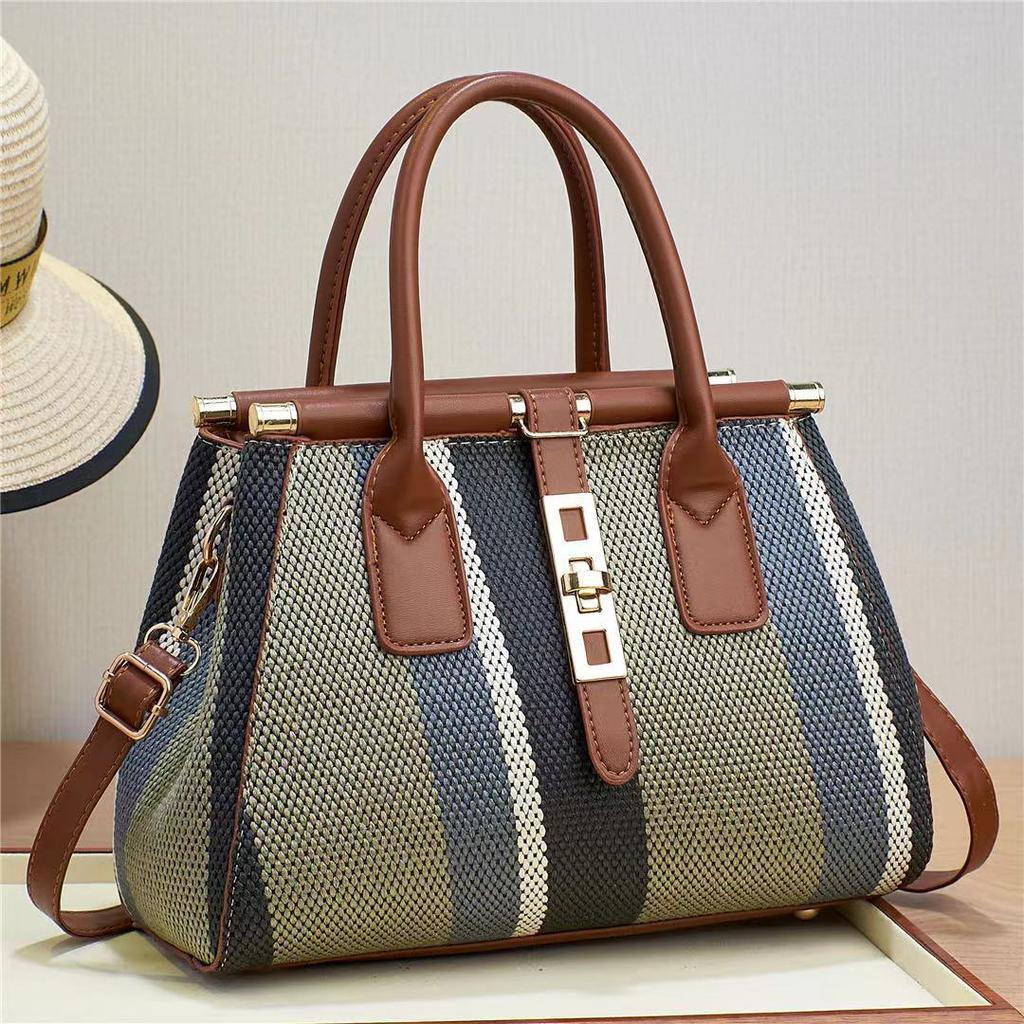 The New Simple Patchwork Color Contrast Crossbody Bag Personality Women's Bag Handbag Fashion Shoulder Bag