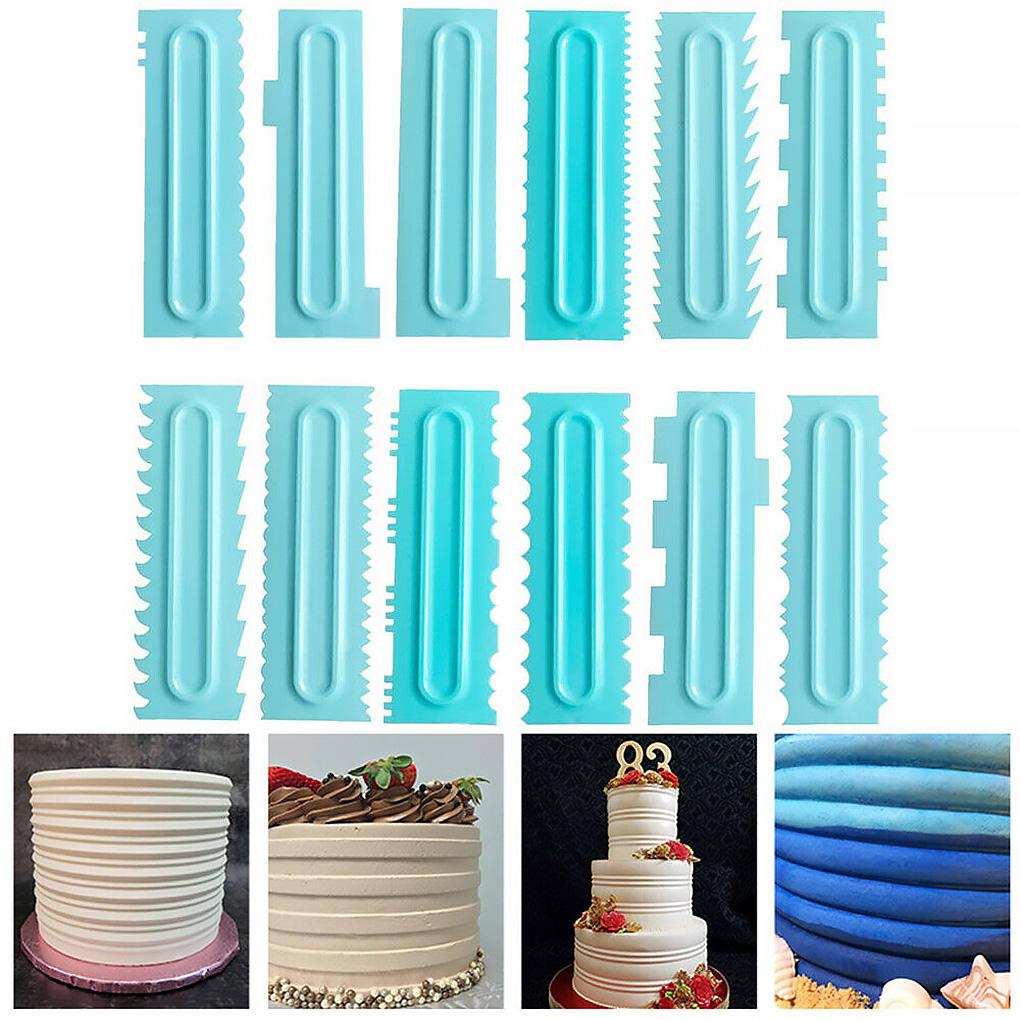 Cake Edge Smoother Comb Cake Decorating Edge Cream Scraper PP Plastic Spatula Baking Tool