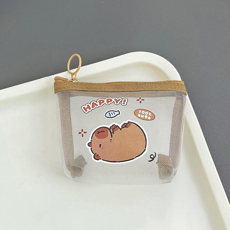 Cute Capybara Coin Storage Bag Transparent Coin Purses Cartoon Lovely Wallet Clear Bags