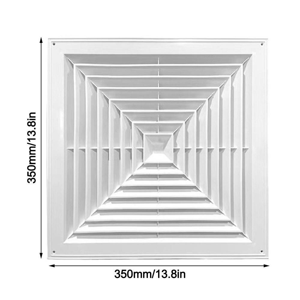 New Plastic Air Vent Grille White With Flaps Duct Heating Vents Silent Operation Square Ventilation Cover Bathroom