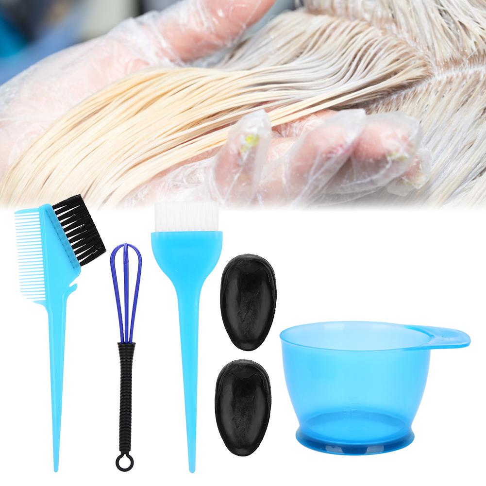 Hair Coloring Brush Hair Tint Salon Mixing Bowl Anti‑Slip Hair Dyeing Styling Tool(Blue )