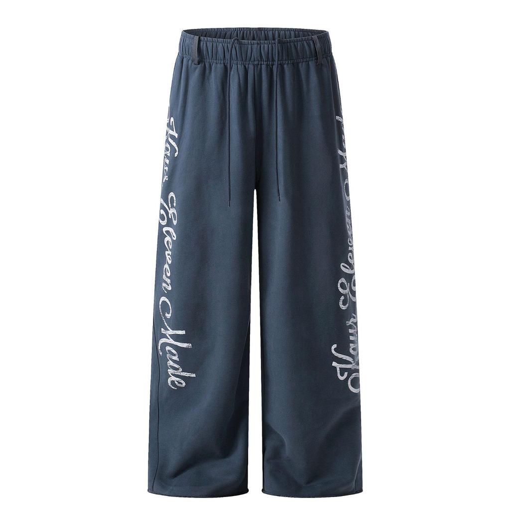 Yongfang Unisex Amerikansk-stil Trendy Sweatpants: Løstsiddende, Jazz Hip Hop Bogtryk, Afslappet Lige & Vide Ben.