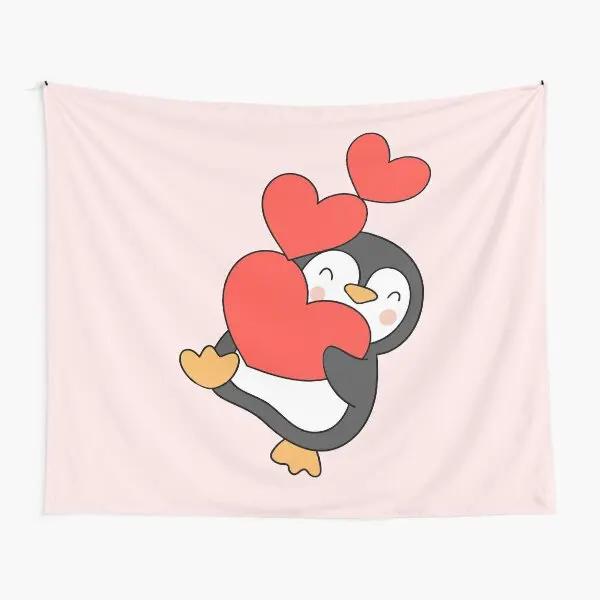 Cartoon Pinguin Wandteppich Lustiger Tier-Wandteppich Wandbehang Kinder Niedlicher Tier-Wandteppich Kunstdekor für Schlafzimmer Wohnzimmer
