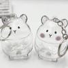 Armazenamento de Pelo de Hamster em Formato de Animal de Estimação Recipiente de Pelo Chaveiro Memorial de Pelo de Animal de Estimação Joia Presente