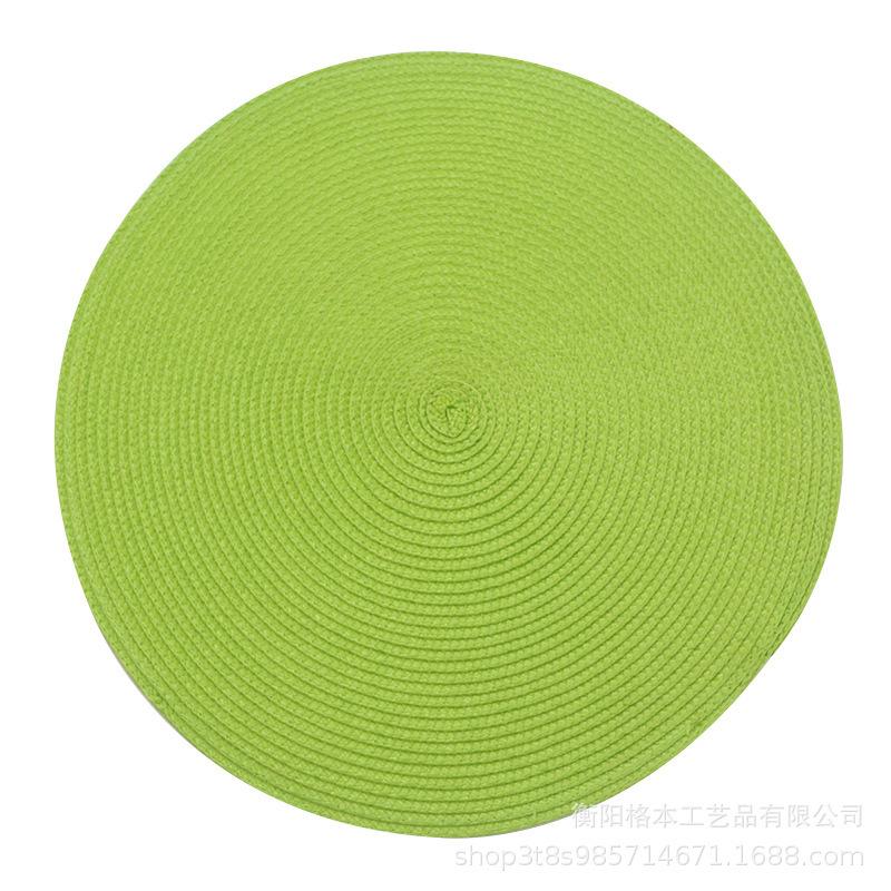 PP material woven placemat round heat insulation mat dining table western food non-slip mat nordic wind fruit plate coffee cup mat