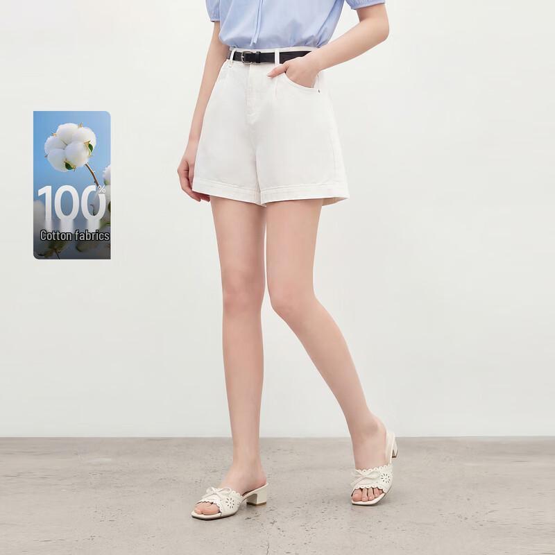 Women s High-Waist A-Line Denim Shorts L