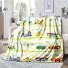 Cute cars Theme Printed Blanket - Perfect for Couch, Bed, Travel & Outdoor Use | Machine Washable, Cozy & Durable.
