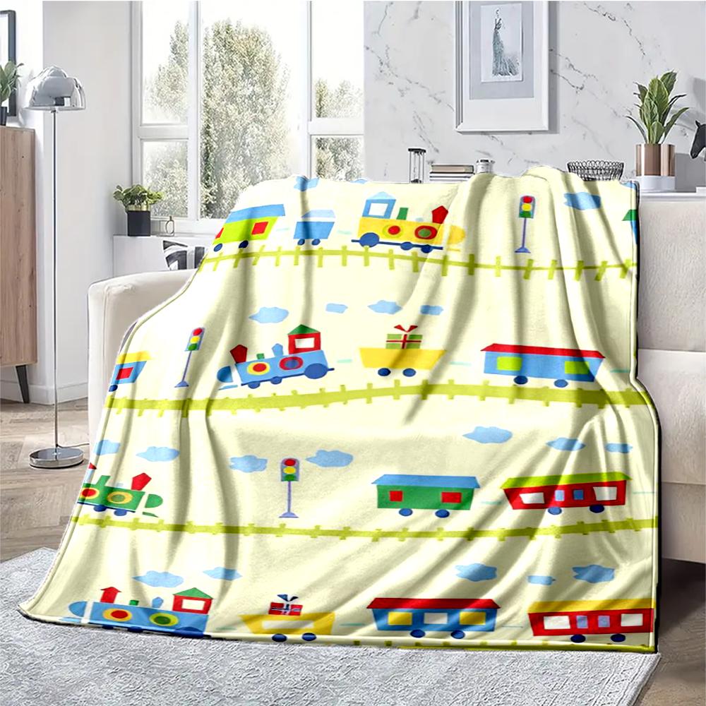 Cute cars Theme Printed Blanket - Perfect for Couch, Bed, Travel & Outdoor Use | Machine Washable, Cozy & Durable.