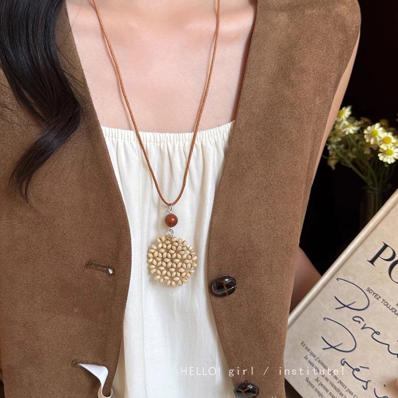 Bohemian Ceramic Necklace: Vintage Ethnic Long Sweater Chain & Zen Choker