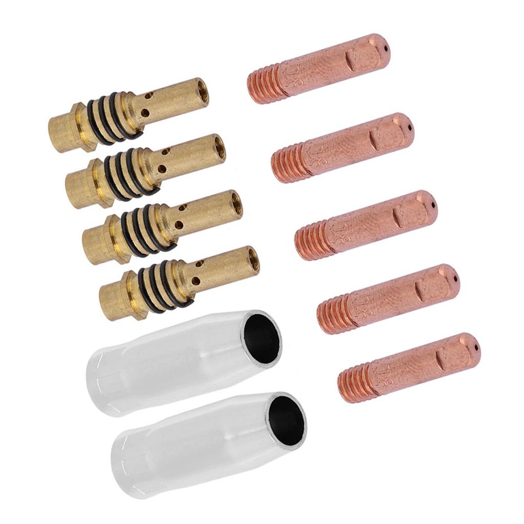 11pcs Nozzles Contact Tips Holders MIG Welder Consumable Accessory Fit for 15AK Torch Gun