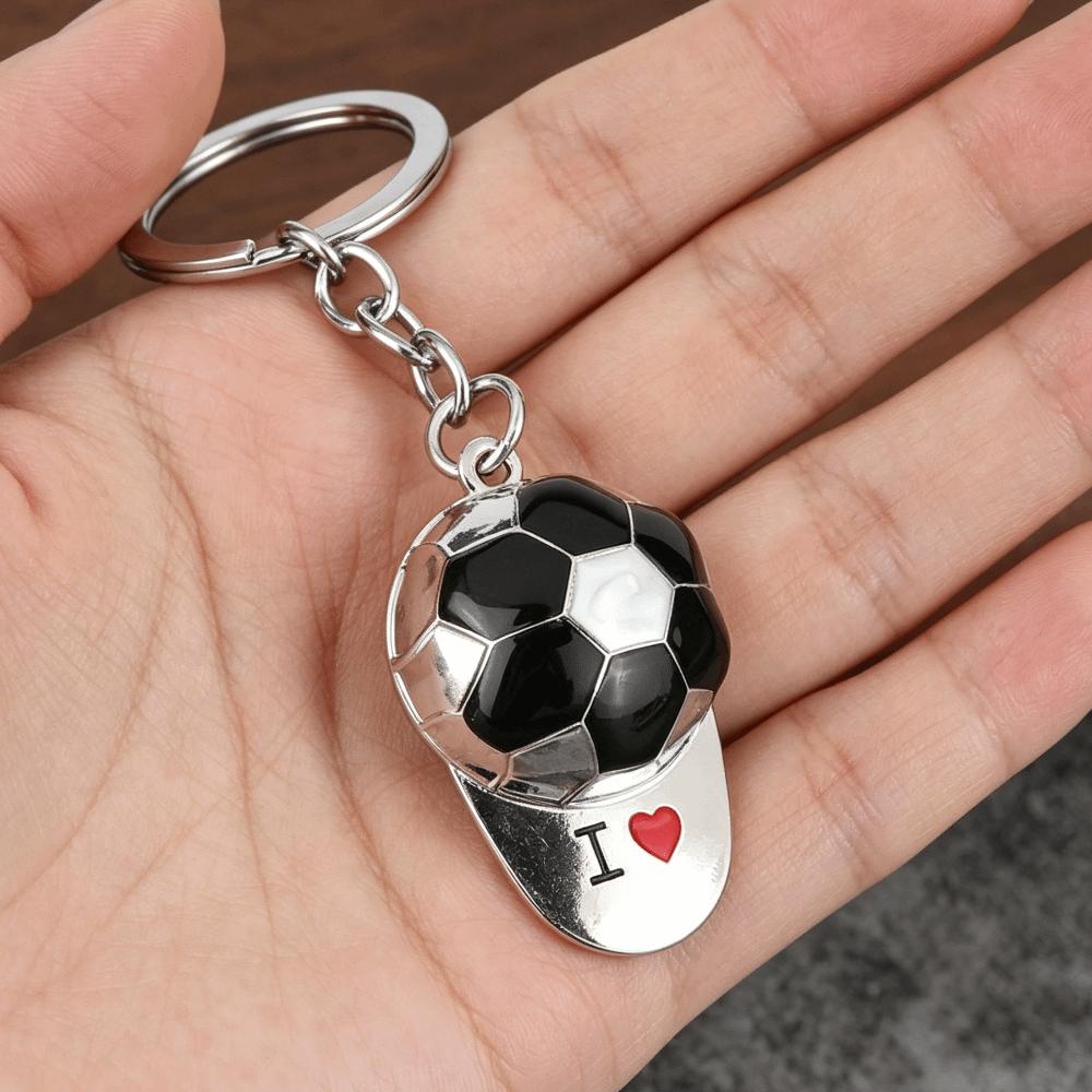 PVC Car Keyring Lightweight 3D Ball Shape Bag Charm Collection Football Keychain Sports Event