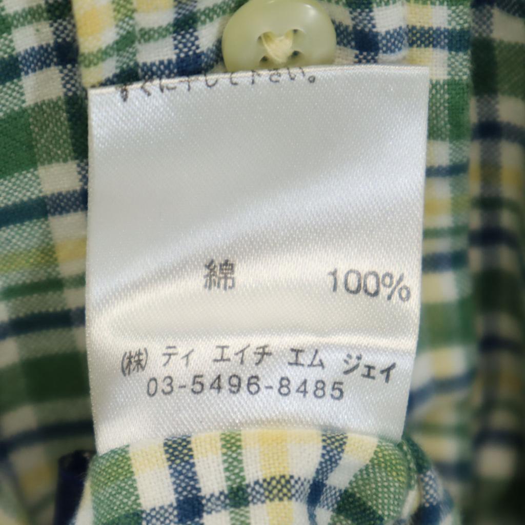 Tommy Hilfiger Check Pattern Long Sleeve Button Down Shirt L Green System Men's Used