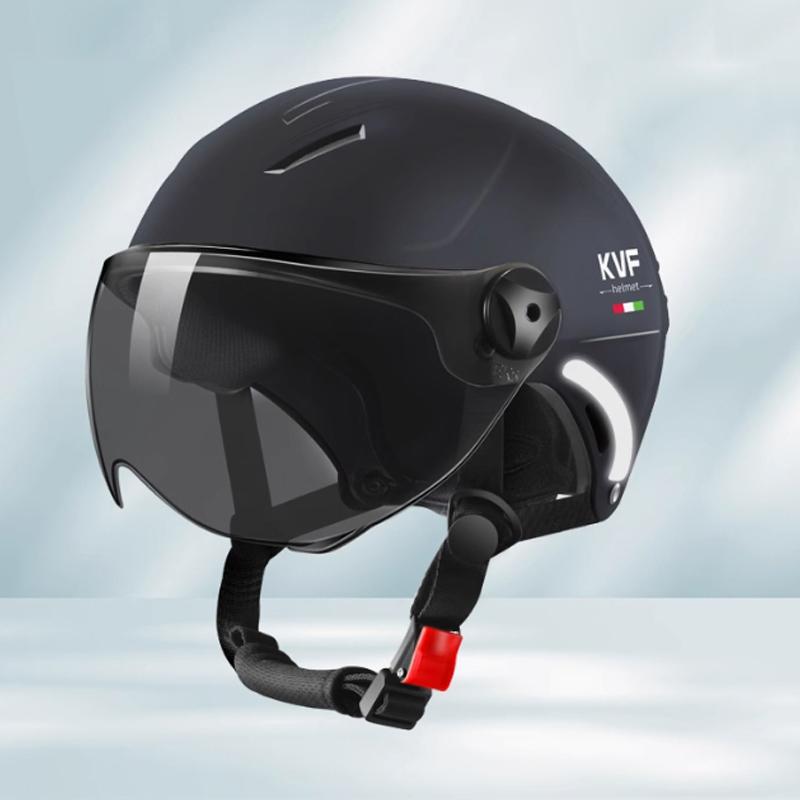 New Motorcycle Helmet MEN Woman Electric Motor Car Scooter Bike Open Face Half Helmet Anti Safety Hat Bicycle Cap With Goggles