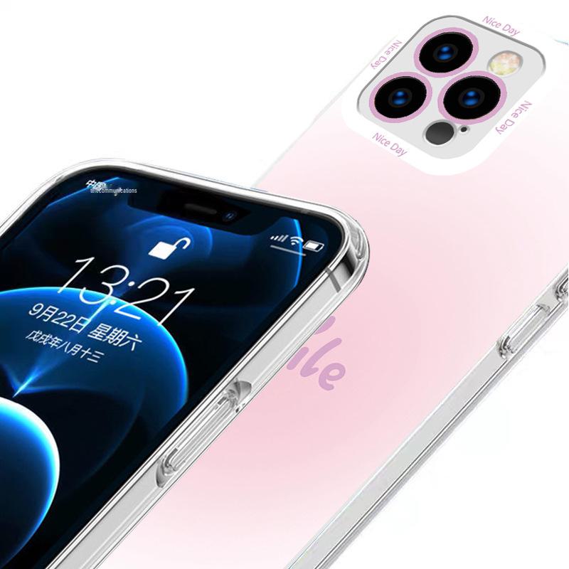 Apple 11/12/13/14/15PRO Paper Airplane 15PLUS Gradient Max Transparent Anti-Fall Case.