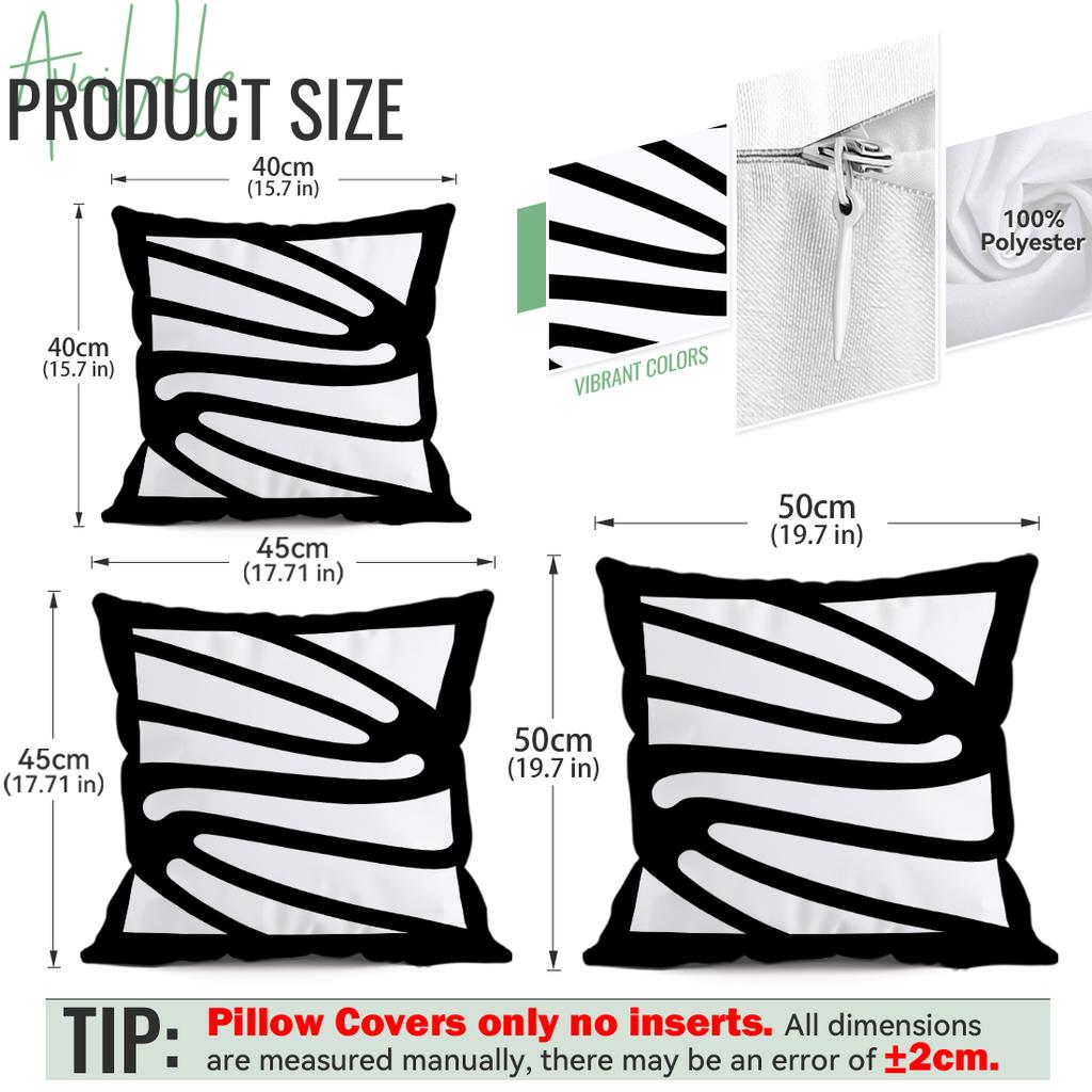 Black Geometric Line Pillowcase Printed Polyester 40/45/50cm Throw Pillowcover Decorative Sofa Cushion Pillowslip Home Decor