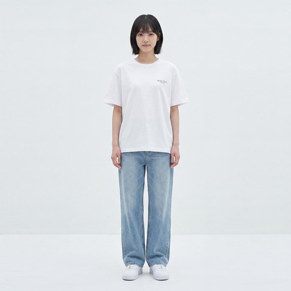 [Matinkim] Small Logo 3-Pack T-Shirt Set in White